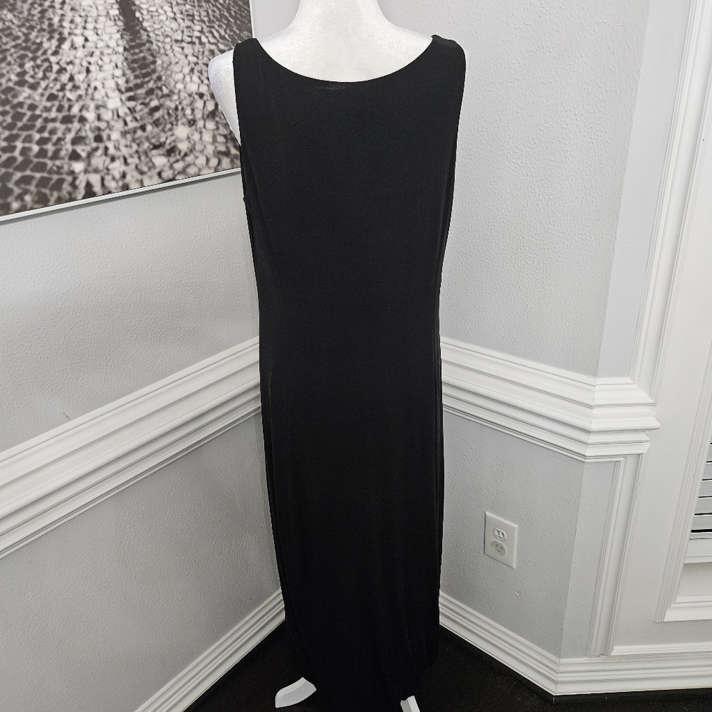 Eileen fisher 100% silk dress size large black - Picture 6 of 8
